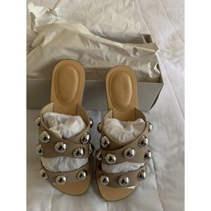 Marc Fisher Womens Bryte 2 Slip On Strappy Slide Sandals Shoes Sz 6.5 Flats